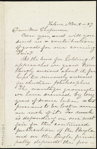 Letter from Emily Robinson, Salem, [Ohio], to Maria Weston Chapman, Nov. 8, [18]57