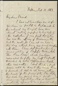 Letter from Richard Davis Webb, Dublin, [Ireland], to Caroline Weston, Feb. 12, 1863