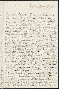 Letter from Richard Davis Webb, Dublin, [Ireland], to Caroline Weston, April 21, 1865
