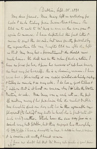 Letter from Richard Davis Webb, Dublin, [Ireland], to Maria Weston Chapman, Sept. 15, 1871