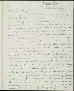 Letter from William Lloyd Garrison, Boston, [Mass.], to Amos Augustus Phelps, May 23, 1837