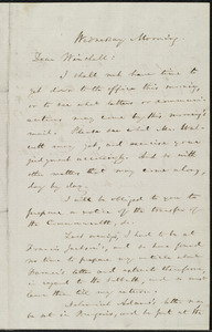 Letter from William Lloyd Garrison to James Manning Winchell Yerrinton, Wednesday Morning, [Oct. 18, 1854]