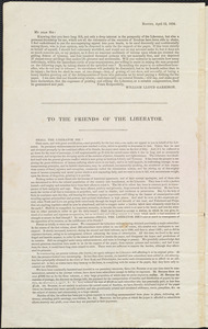 Letter from William Lloyd Garrison, Boston, [Mass.], to Ebenezer Dole, April 15, 1834