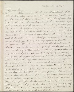 Letter from William Lloyd Garrison, Boston, [Mass.], to George William Benson, Nov. 1, 1840