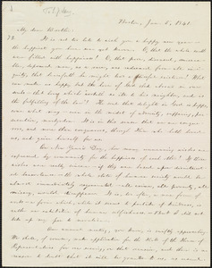 Letter from William Lloyd Garrison, Boston, [Mass.], to Samuel Joseph May, Jan. 5, 1841