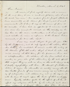 Letter from William Lloyd Garrison, Boston, [Mass.], to Elizabeth Pease Nichol, March 1, 1841