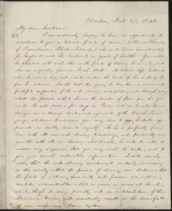 Letter from William Lloyd Garrison, Boston, [Mass.], to Charles L. Corkran, Feb. 27, 1842