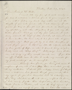 Letter from William Lloyd Garrison, Boston, [Mass.], to Richard Davis Webb, Feb. 27, 1842