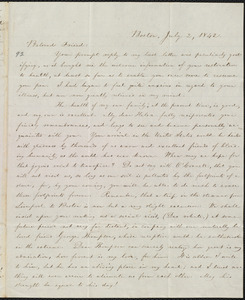 Letter from William Lloyd Garrison, Boston, [Mass.], to Elizabeth Pease Nichol, July 2, 1842