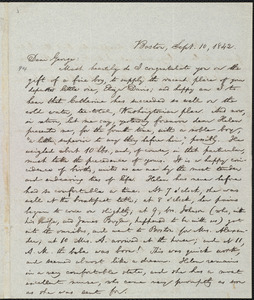 Letter from William Lloyd Garrison, Boston, [Mass.], to George William Benson, Sept. 10, 1842