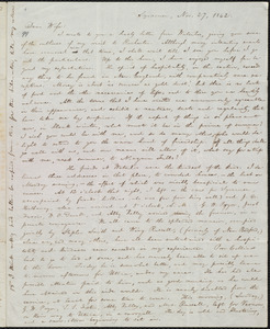Letter from William Lloyd Garrison, Syracuse, [NY], to Helen Eliza Garrison, Nov. 27, 1842