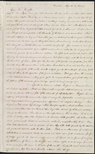 Letter from William Lloyd Garrison, Boston, [Mass.], to Henry Clarke Wright, April 1, 1843