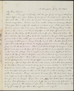 Letter from William Lloyd Garrison, Northampton, [Mass.], to Francis Jackson, July 15, 1843