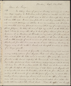 Letter from William Lloyd Garrison, Boston, [Mass.], to George William Benson, Sept. 24, 1843