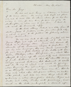 Letter from William Lloyd Garrison, Boston, [Mass.], to George William Benson, May 19, 1845