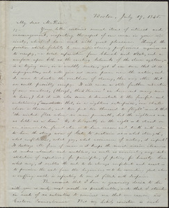 Letter from William Lloyd Garrison, Boston, [Mass.], to James Miller M'Kim, July 19, 1845