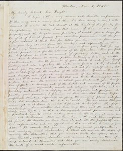 Letter from William Lloyd Garrison, Boston, [Mass.], to Henry Clarke Wright, Nov. 1, 1845
