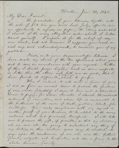 Letter from William Lloyd Garrison, Boston, [Mass.], to Francis Jackson, Jan. 12, 1846