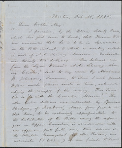 Letter from William Lloyd Garrison, Boston, [Mass.], to Samuel Joseph May, Feb. 16, 1846