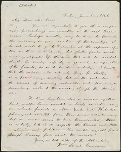 Letter from William Lloyd Garrison, Boston, [Mass.], to James Miller M'Kim, June 12, 1846