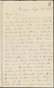Letter from William Lloyd Garrison, Glasgow, [Scotland], to Henry Clarke Wright, Sept. 21, 1846