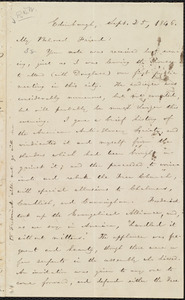 Letter from William Lloyd Garrison, Edinburgh, [Scotland], to Richard Davis Webb, Sept. 25, 1846