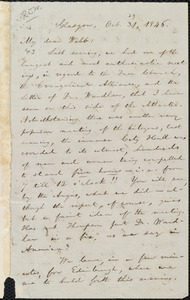 Letter from William Lloyd Garrison, Glasgow, [Scotland], to Richard Davis Webb, Oct 31 [i.e. Oct. 29], 1846
