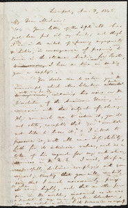 Draft of letter from William Lloyd Garrison, Liverpool, [England], to Catherine Buck Clarkson, Nov. 3, 1846