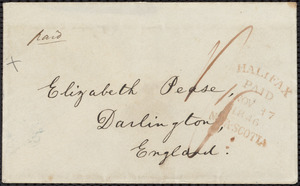 Letter from William Lloyd Garrison, Halifax, [Nova Scotia], to Elizabeth Pease Nichol, Nov. 15, 1846
