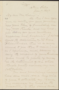 Copy of letter from William Lloyd Garrison, 13 Pine Street, [Boston, Mass.], to Louisa Gilman Loring, Jan. 7, 1847