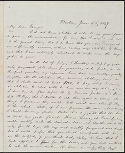 Letter from William Lloyd Garrison, Boston, [Mass.], to George William Benson, June 26, 1847