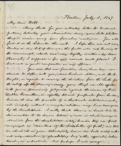 Letter from William Lloyd Garrison, Boston, [Mass.], to Richard Davis Webb, July 1, 1847