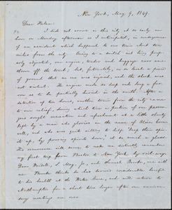 Letter from William Lloyd Garrison, New York, to Helen Eliza Garrison, May 9, 1849