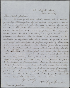 Letter from William Lloyd Garrison, 65 Suffolk Street, [Boston, Mass.], to Francis Jackson, Dec. 13, 1849
