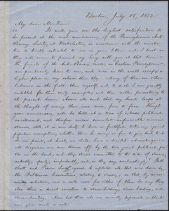 Letter from William Lloyd Garrison, Boston, [Mass.], to James Miller M'Kim, July 18, 1852