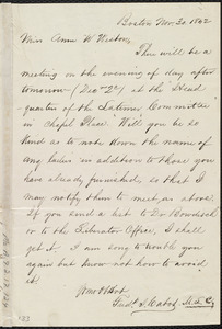 Letter from Frederick Samuel Cabot, Boston, [Mass.], to Anne Warren Weston, Nov. 30, 1842