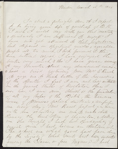 Letter from L. M. Robbins, Boston, [Mass.], to Anne Warren Weston, March 16th, 1844