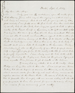 Letter from William Lloyd Garrison, Boston, [Mass.], to Samuel Joseph May, Sept. 1, 1854