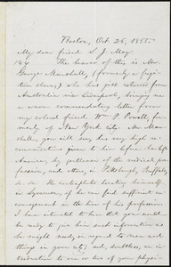 Letter from William Lloyd Garrison, Boston, [Mass.], to Samuel Joseph May, Oct. 26, 1855