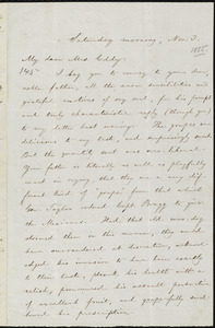 Letter from William Lloyd Garrison, [Boston, Mass.], to Eliza Frances Jackson Meriam Eddy, Saturday morning, Nov. 3, [1855]