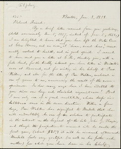 Letter from William Lloyd Garrison, Boston, [Mass.], to Samuel Joseph May, Jan. 8, 1858