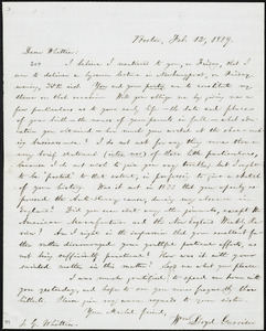 Letter from William Lloyd Garrison, Boston, [Mass.], to John Greenleaf Whittier, Feb. 12, 1859