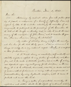 Letter from William Lloyd Garrison, Boston, [Mass.], to James Redpath, Dec. 1, 1860