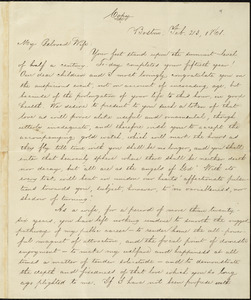 Copy of letter from William Lloyd Garrison, Boston, [Mass.], to Helen Eliza Garrison, Feb. 23, 1861