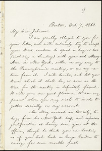 Letter from William Lloyd Garrison, Boston, [Mass.], to Oliver Johnson, Oct. 7, 1861