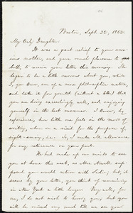 Letter from William Lloyd Garrison, Boston, [Mass.], to Fanny Garrison Villard, Sept. 22, 1862