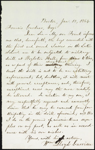 Letter from William Lloyd Garrison, Boston, [Mass.], to Francis Gardner, Jan. 13, 1864