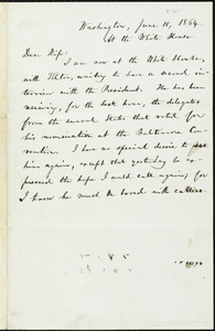 Incomplete letter from William Lloyd Garrison, Washington, [D.C.], to Helen Eliza Garrison, June 10, 1864
