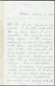 Extract of letter from William Lloyd Garrison, Boston, [Mass.], to Jacob Horton, March 17, 1865