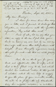 Letter from William Lloyd Garrison, Boston, [Mass.], to Henry Villard, Sept. 12, 1865
